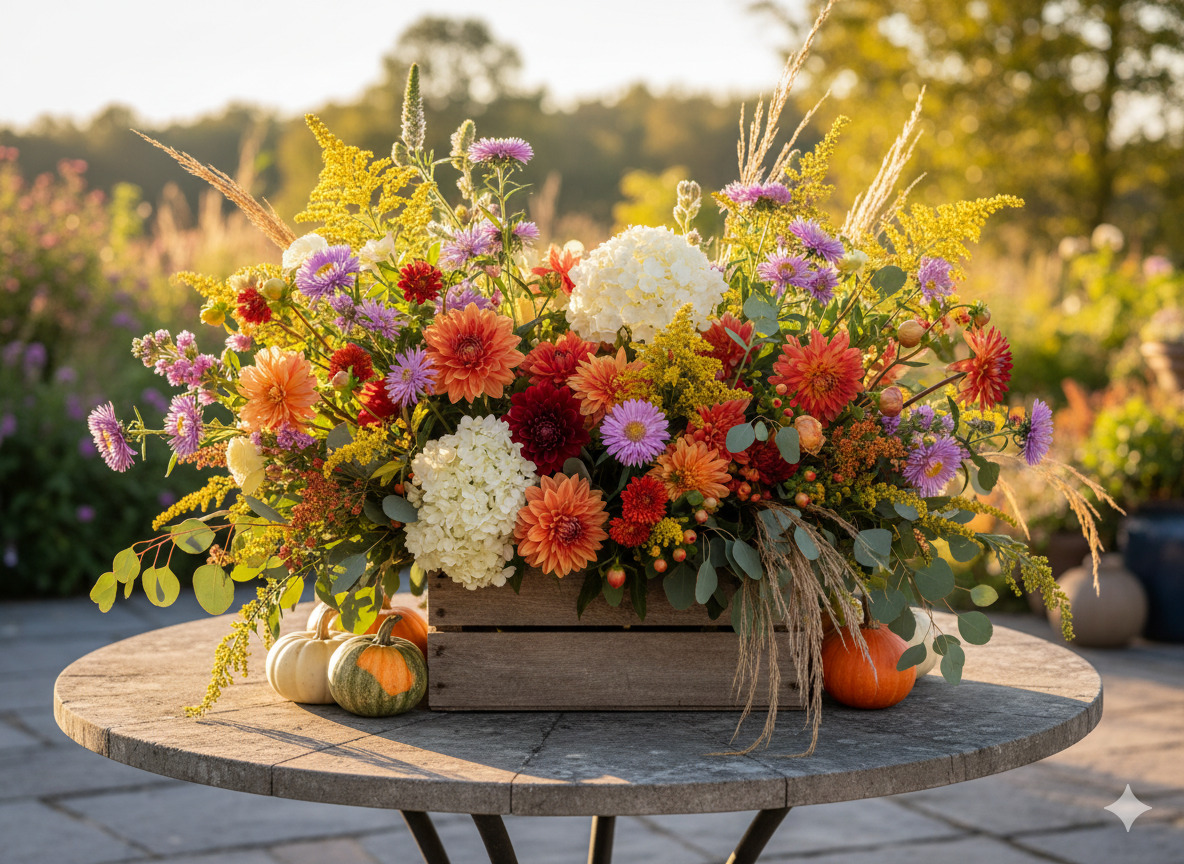 Sæsonens blomster display